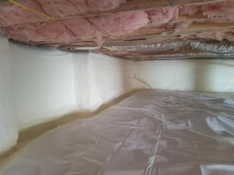 Crawl space encapsulation with closed-cell spray foam for Roof Waterproofing in Inverness